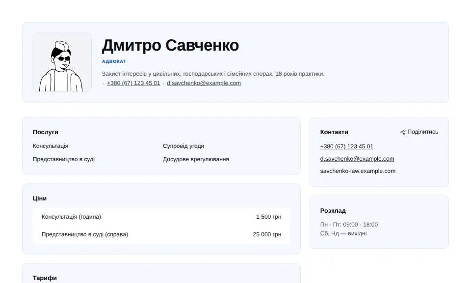 Шаблон «Професійний»